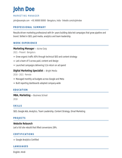 Azure — ATS-friendly resume template from Get Set Shortlist