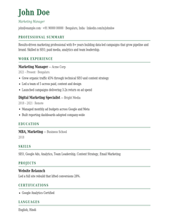Forest — ATS-friendly resume template from Get Set Shortlist