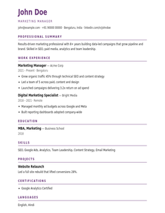 Plum — ATS-friendly resume template from Get Set Shortlist
