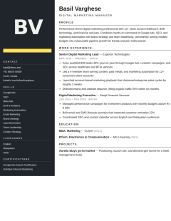 Sidebar — designed resume template with photo from Get Set Shortlist