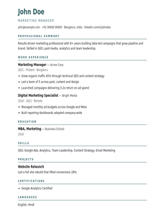 Slate — ATS-friendly resume template from Get Set Shortlist